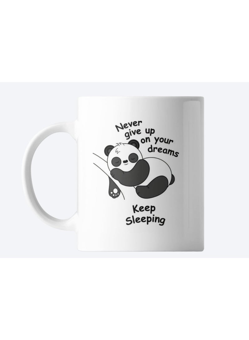 Ceramic Coffee Mug with Panda Design, White, 3.74in Height By Artelier - Image 1