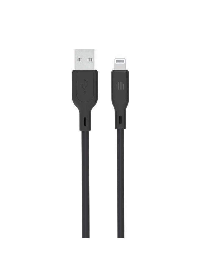 DVICED USB-A to lightning Charging & Data transfer 1.25m silicone cable  - Black - Image 1