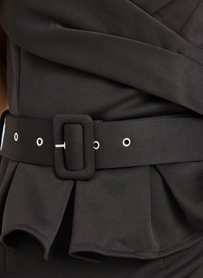 Styli Off-Shoulder Belted Dress  - Image 4