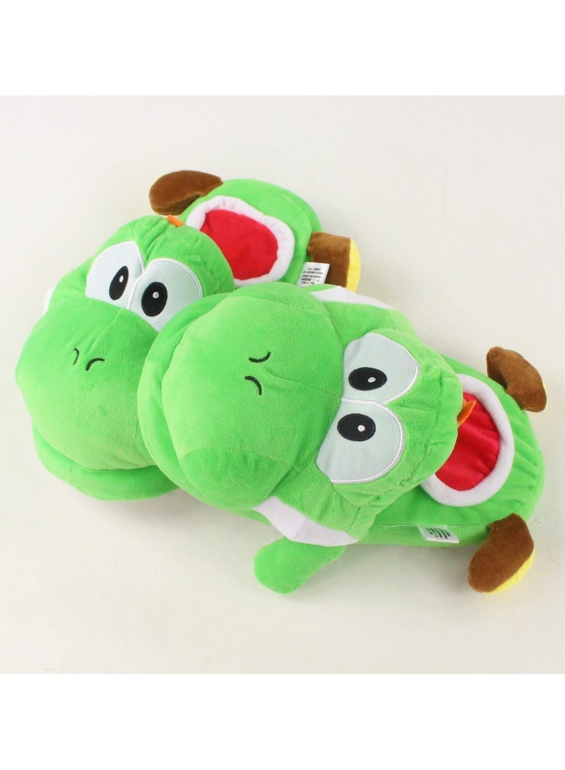 Yoshi Plush Slippers Cute Cartoon Game Design Soft Warm Indoor Slippers Anti-slip Sole for Fans - Image 4