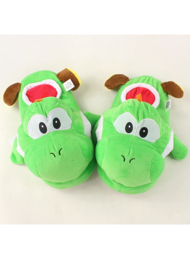 Yoshi Plush Slippers Cute Cartoon Game Design Soft Warm Indoor Slippers Anti-slip Sole for Fans - Image 1