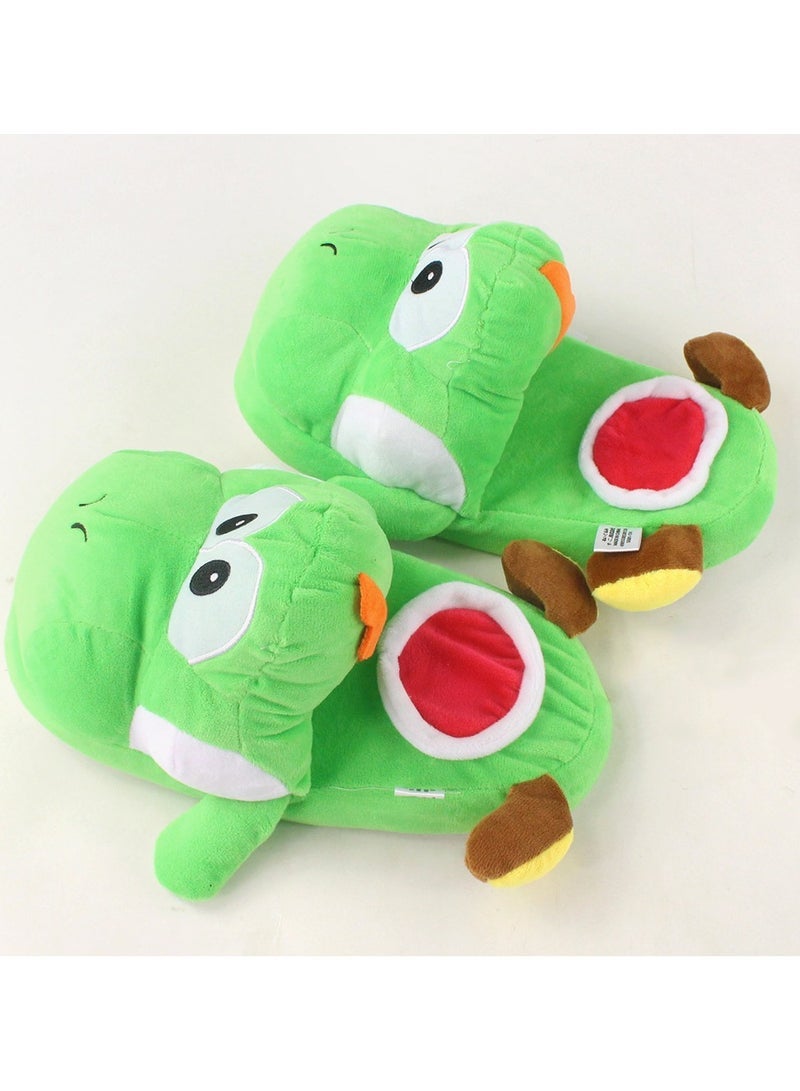 Yoshi Plush Slippers Cute Cartoon Game Design Soft Warm Indoor Slippers Anti-slip Sole for Fans - Image 3