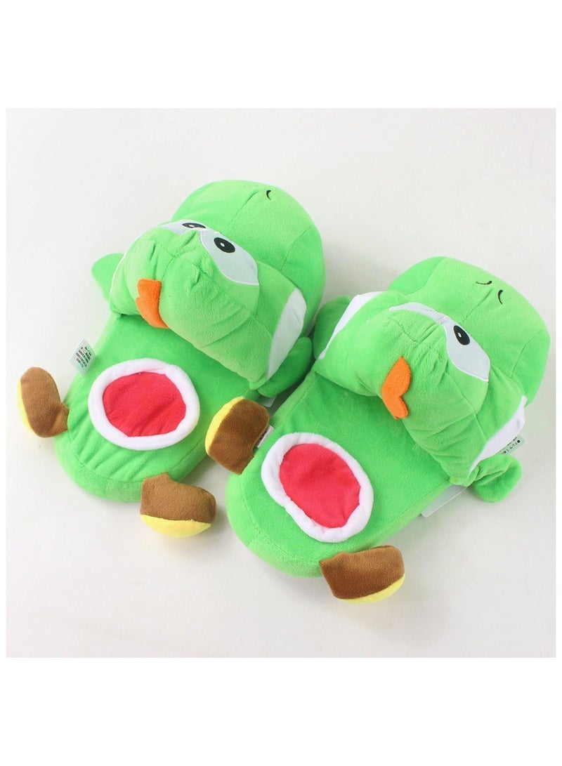 Yoshi Plush Slippers Cute Cartoon Game Design Soft Warm Indoor Slippers Anti-slip Sole for Fans - Image 2