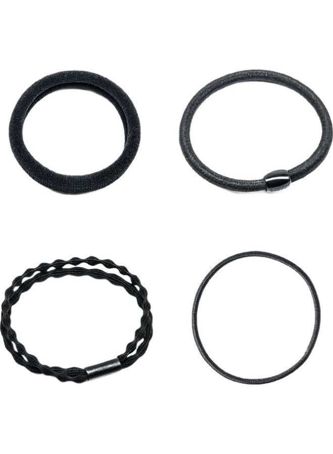 Uplus Simple Versatile High-Elasticity Hair Ties, 20 Stylish Black Hair Bands, Elastic Hair Bands, Hair Accessories - Image 2