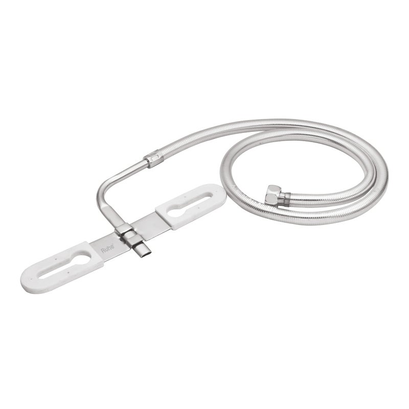 RUHE® Jet Hands-Free Spray | 304 Stainless Steel- Toilet Bidet | Flat Nozzle | Jet Spray with 1 Meter Heavy PVC Hose | Glossy Finish - Image 4