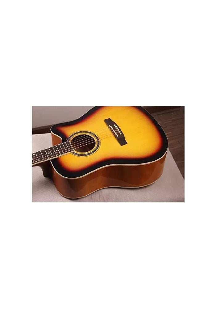 MegArya 38 Inch Acoustic Guitar for Beginners with Gig Bag, Strap, Picks, and Capo - Sunburst - Image 3