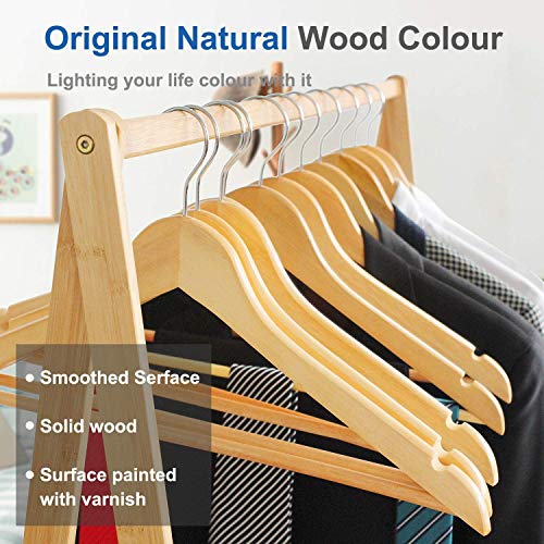 Evolluxi Lotus Wooden Hangers, Solid Wood Shirt Hangers,Dress Coat Jacket Clothes Hangers,with Extra Smooth Finish, 360 Degree Swivel Hook(Retro) (Beige, 4) - Image 5