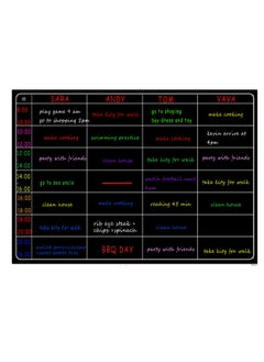 Generic Black Weekly Planner Fridge Magnet Strong Dry Erase Magnetic Planner Monthly And Weekly Planner, Anti-Fouling Magnetic Whiteboard Calendar, Magnetic Calendar Message Board Dry Erase Soft Whiteboard  - Image 1