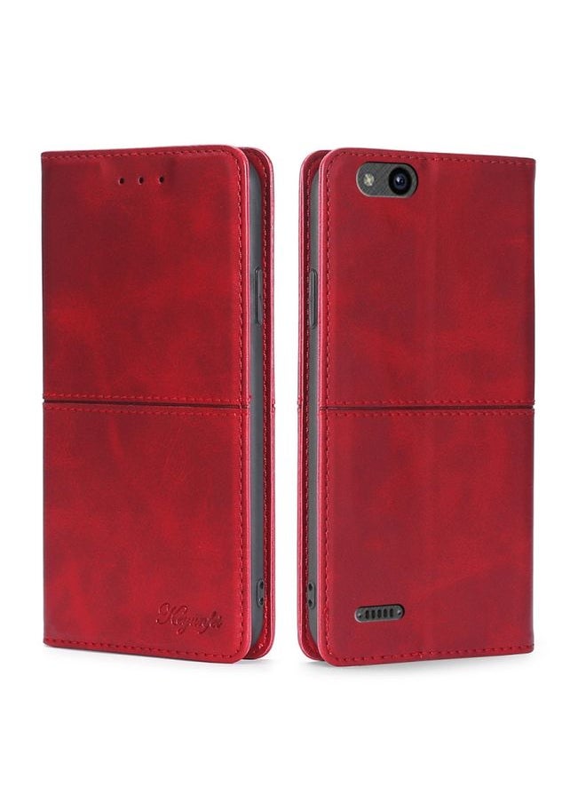 HuHa Case Cover For ZTE Tempo X/Vantage/Z839/N9137 Cow Texture Magnetic Horizontal Flip Leather Phone Case(Red) 