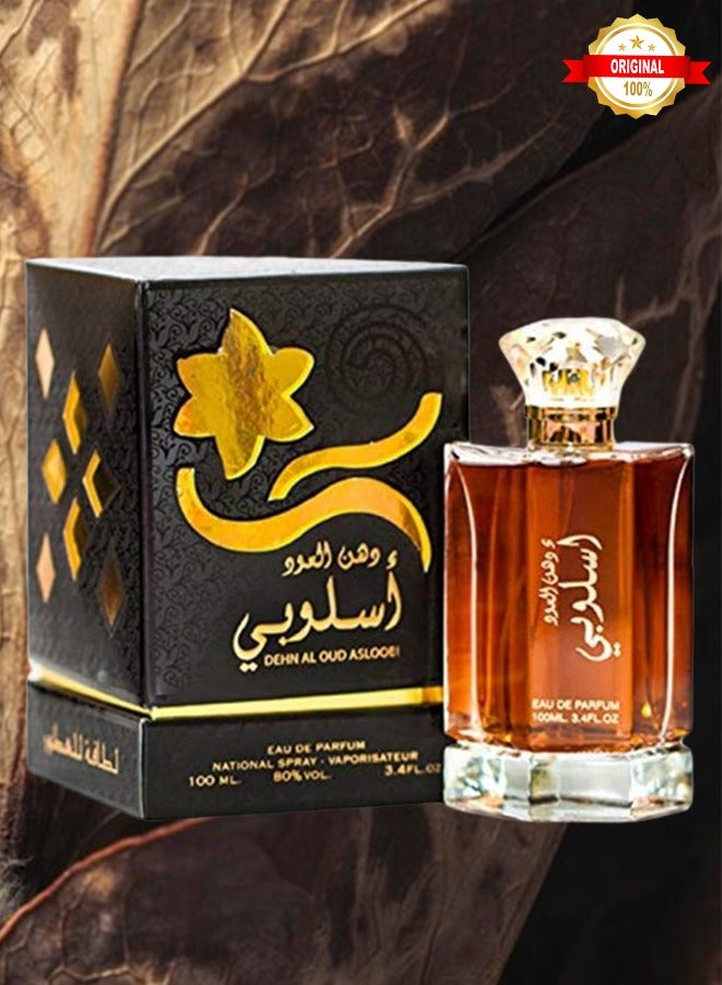 Lattafa 4 Pieces Dehn Al Oud Aslooe Perfume 100ml EDP - Image 2