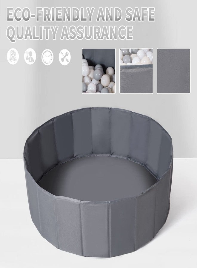 TRENDPLAY حوض كرات للأطفال الصغار والرضع والكلاب والقطط، خيمة لعب قابلة للطي مع حوض كرات، حوض كرات للزحف مع حقيبة تخزين، هدية مفاجئة للأولاد والبنات في المهرجانات (الكرات غير متضمنة)، رمادي - Image 5