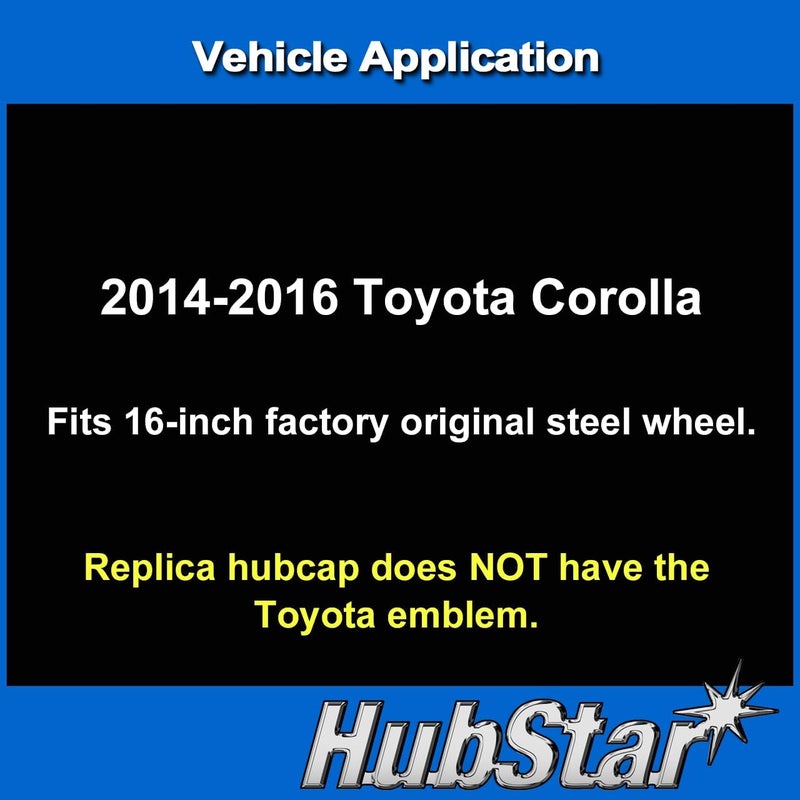 HubStar Replacement Hubcap for Toyota Corolla 2014-2016, 16-inch Silver Wheel Cover - Image 4