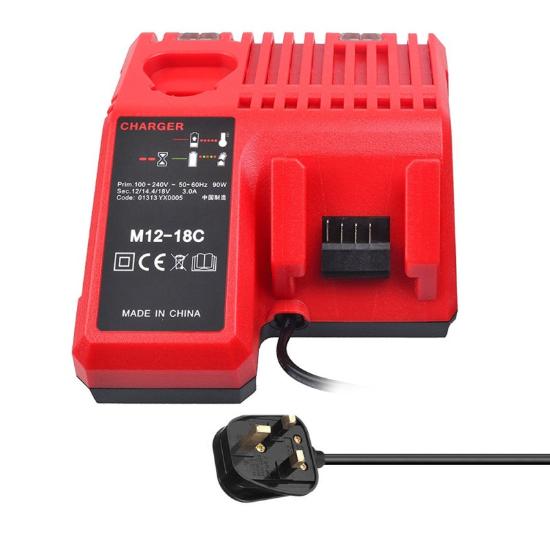 Li-ion Battery Charger: UK Plug High-Molecular Material Anti-Broken - Built-In Protection Board Rapid Charger for Electric Power Tool Batteries - Image 1