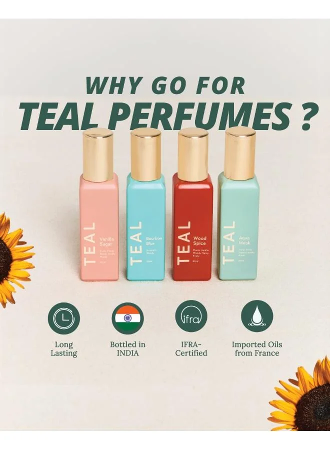 Chumbak  Teal by Chumbak | Wanderlust Perfume Gift, Set of 4 for Women | Best Price UAE