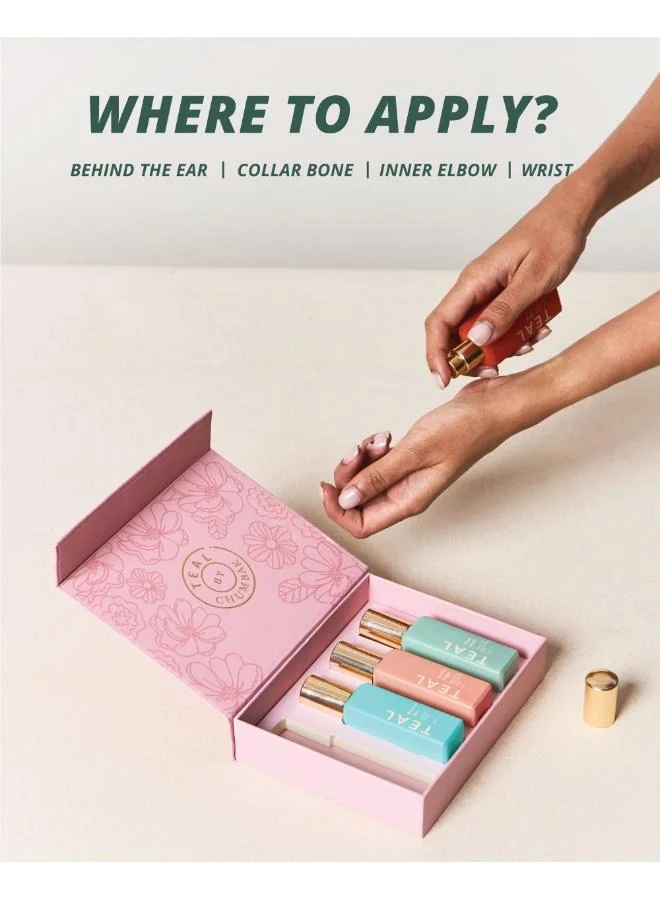 Chumbak  Teal by Chumbak | Wanderlust Perfume Gift, Set of 4 for Women | Best Price UAE