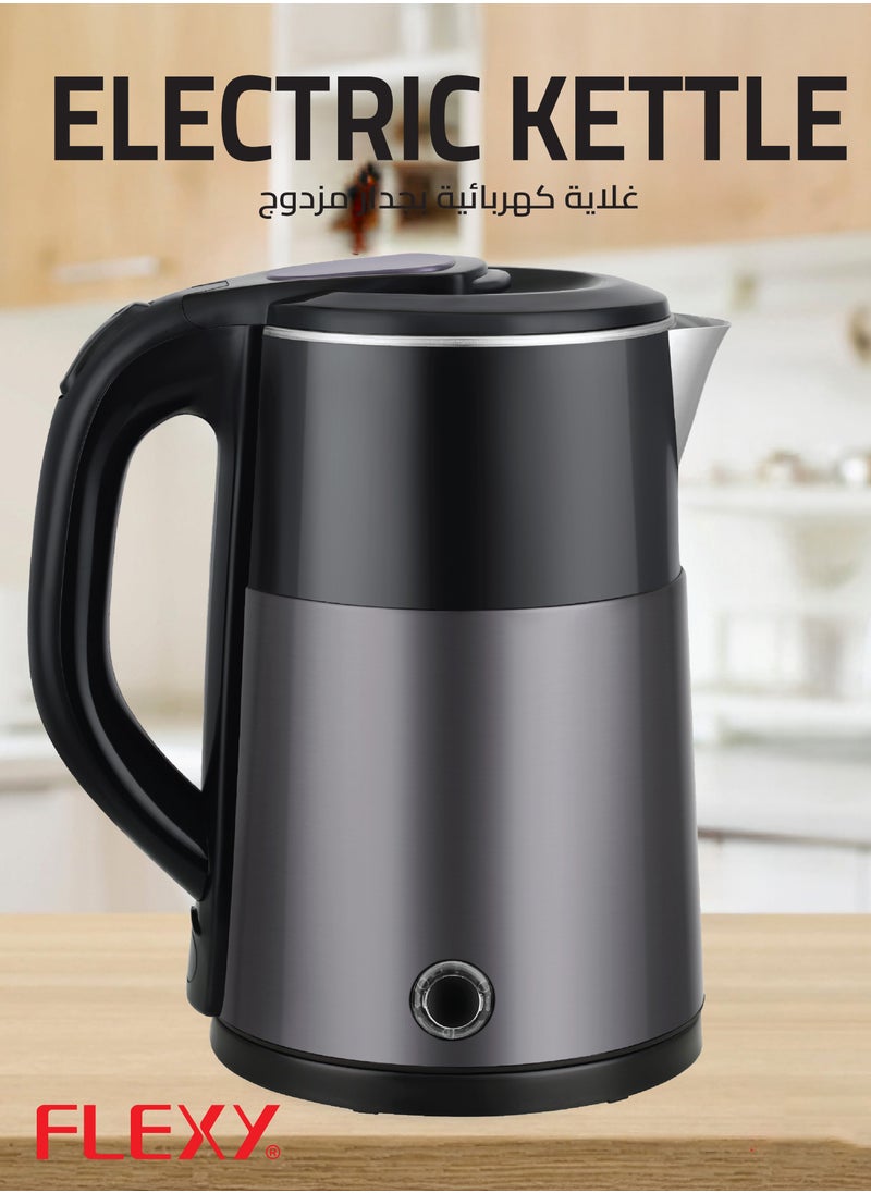 Flexy 2.2 L 1500W Electric Kettle Stainless Steel Water Boiler | Portable Pot Instant Water Heater And Tea Maker  | Auto Shut-Off Boil-Dry Protection 360° Swivel Base | Cool Handle  - Image 3