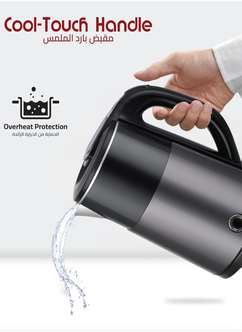 Flexy 2.2 L 1500W Electric Kettle Stainless Steel Water Boiler | Portable Pot Instant Water Heater And Tea Maker  | Auto Shut-Off Boil-Dry Protection 360° Swivel Base | Cool Handle  - Image 4