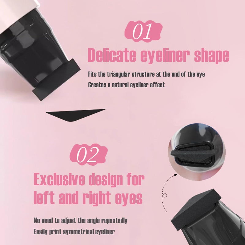LuckNest 2PCS Gel Eyeliner Pencil Set, 2025 New Foldable Eyeliner Stamp for Perfect Wings, Waterproof Eyeliners Tool, Smudge Proof Eyeliners Pen for Beginners (Black+Brown) - Image 2