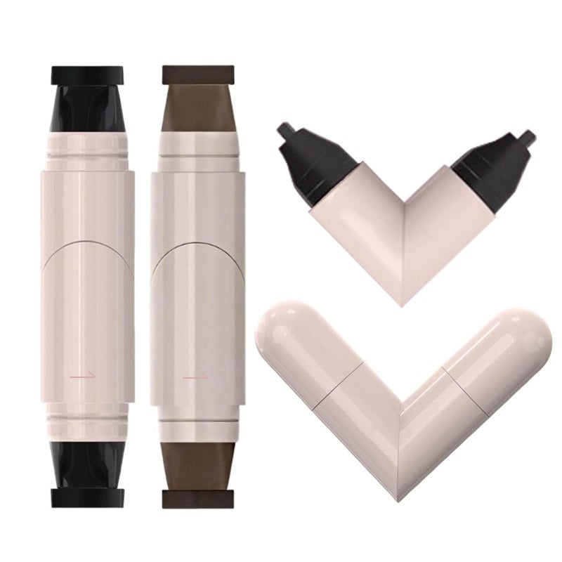 LuckNest 2PCS Gel Eyeliner Pencil Set, 2025 New Foldable Eyeliner Stamp for Perfect Wings, Waterproof Eyeliners Tool, Smudge Proof Eyeliners Pen for Beginners (Black+Brown) - Image 1