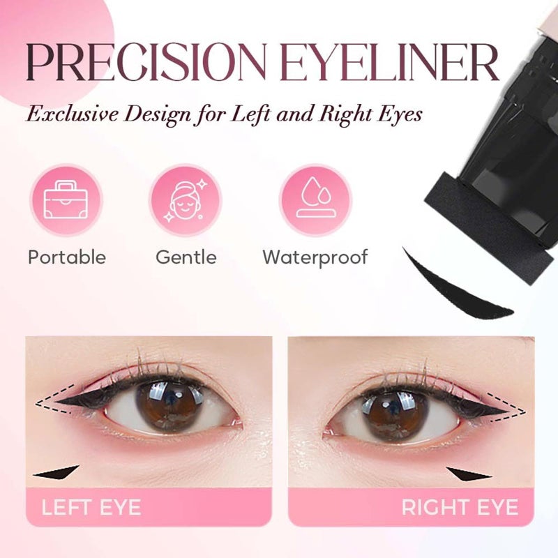 LuckNest 2PCS Gel Eyeliner Pencil Set, 2025 New Foldable Eyeliner Stamp for Perfect Wings, Waterproof Eyeliners Tool, Smudge Proof Eyeliners Pen for Beginners (Black+Brown) - Image 3