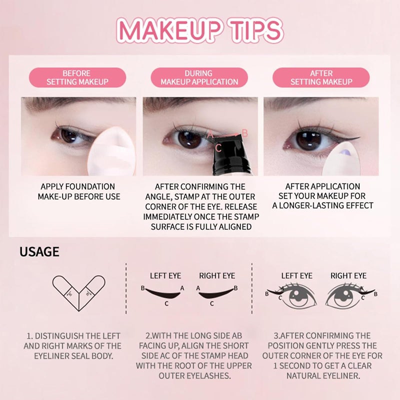 LuckNest 2PCS Gel Eyeliner Pencil Set, 2025 New Foldable Eyeliner Stamp for Perfect Wings, Waterproof Eyeliners Tool, Smudge Proof Eyeliners Pen for Beginners (Black+Brown) - Image 5