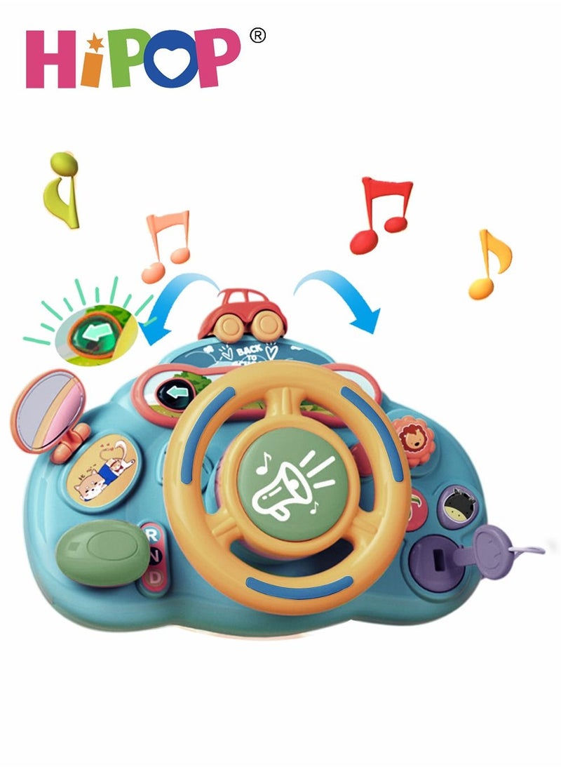 HIPOP - Rotating Steering Wheel Toy With Music And Light,Partial Color Random,Musical Toys Early Education Toddler Toys - Image 1