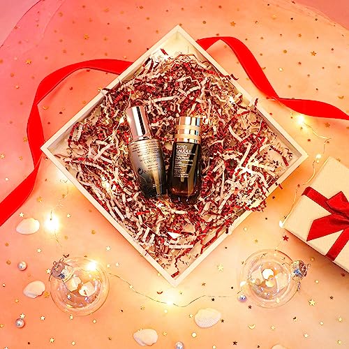 Ottwlli 150 Grams Red & White Crinkle Cut Paper Shred Filler Metallic Iridescent Gift Boxes Filler Gift Wrapping Gift Basket Filler for Gift Wrapping & Basket Filling Easter Grass - Image 4