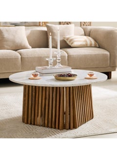 Home Box Dolce Marble Top Coffee Table 80 x 43 x 80 cm  - Image 1