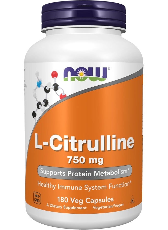 Lcitrulline 750Mg 180 Veg Capsules Supports Protein Metabolism Healthy Immune System Function