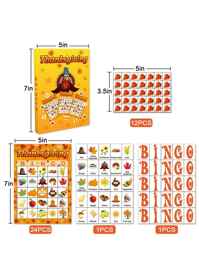 Omgouue Thanksgiving Day Bingo Game Party Supplies Gift for Kids Adult 24 Player  - Image 3