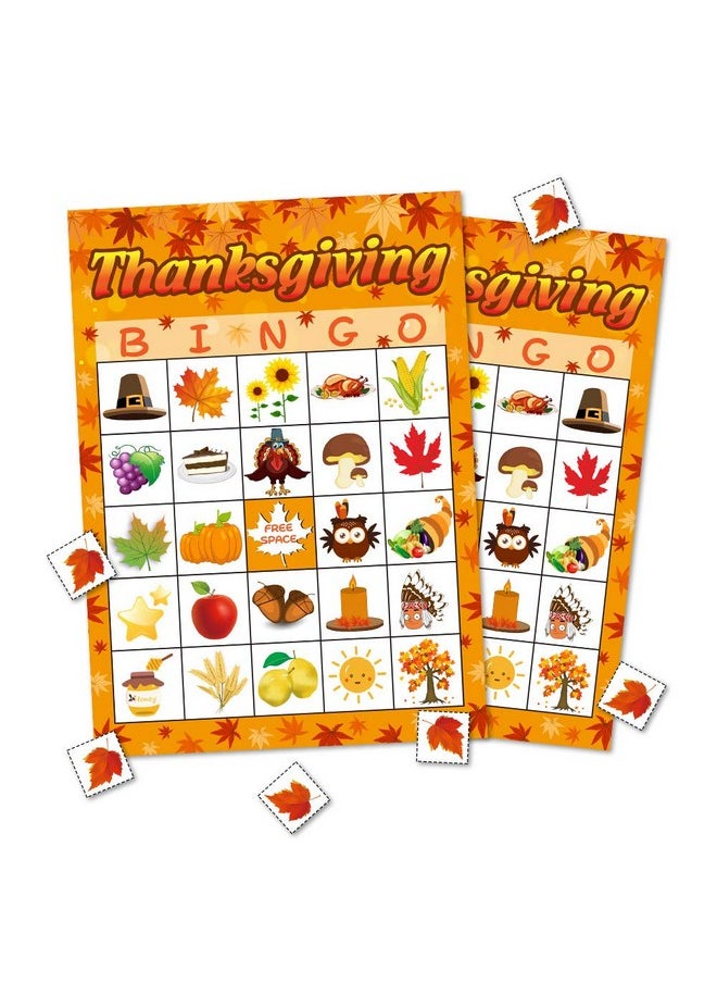 Omgouue Thanksgiving Day Bingo Game Party Supplies Gift for Kids Adult 24 Player  - Image 1