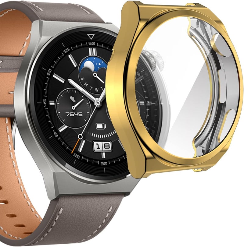 46mm Case for Huawei Watch GT3 pro Screen Protector Overall Protective Ultra-Thin TPU HD Clear Cover (46mm, 6Colors) - Image 4