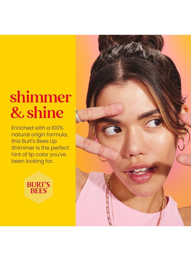 بيرتس بيز مجموعة أحمر الشفاه اللامع من Burt's Bees، زيت شفاه لامع، مرطب لترطيب يدوم طوال اليوم مع لمسة نهائية طبيعية لامعة ولون قابل للبناء، لون الفاوانيا (عبوة من 4 قطع) - Image 3