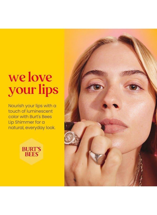 بيرتس بيز مجموعة أحمر الشفاه اللامع من Burt's Bees، زيت شفاه لامع، مرطب لترطيب يدوم طوال اليوم مع لمسة نهائية طبيعية لامعة ولون قابل للبناء، لون الفاوانيا (عبوة من 4 قطع) - Image 4