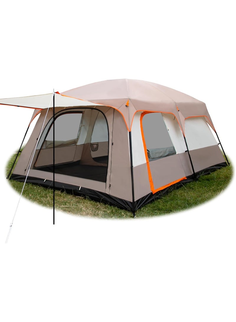 DubaiGallery Camping Family Tent Double Layers Oversize 2 Rooms Thickened Rainproof Outdoor Family Camp Tour Equipment Hiking - Image 1