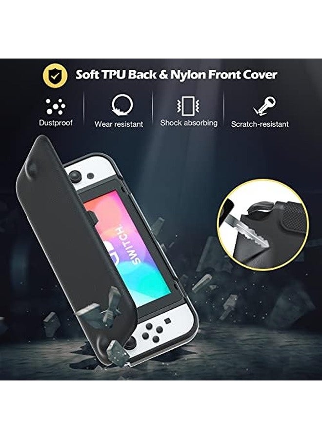 Procases ProCase Flip Cover for Nintendo Switch OLED Model 2021 | Magnetically Detachable Front Shell, Includes 2 Screen Protectors, Protective Case - Black - Image 3