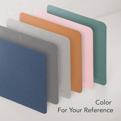 SenseAGE Slim Mouse Pad for Home/Office, Portable Mouse Mat for Computer & Laptop, Fabric Style Vegan Leather, Non-Slip Base, Compatible with Laser and Optical Mouse, 8.66” x 8.66” (Dark Grey) - Image 5