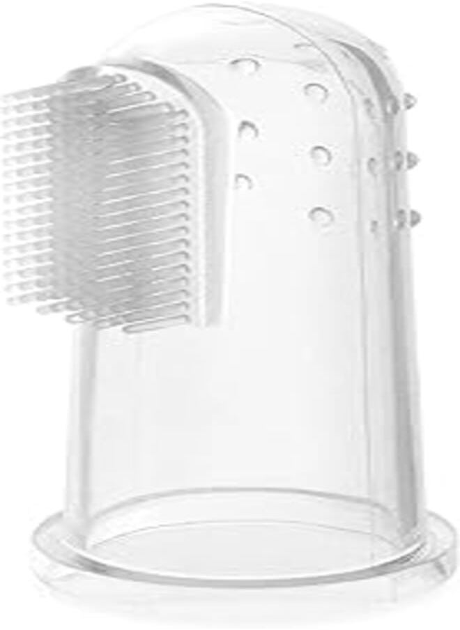 Moon - MOON Fingertip Baby Silicone toothbrush with soft Bristles for Infants, white - Image 1