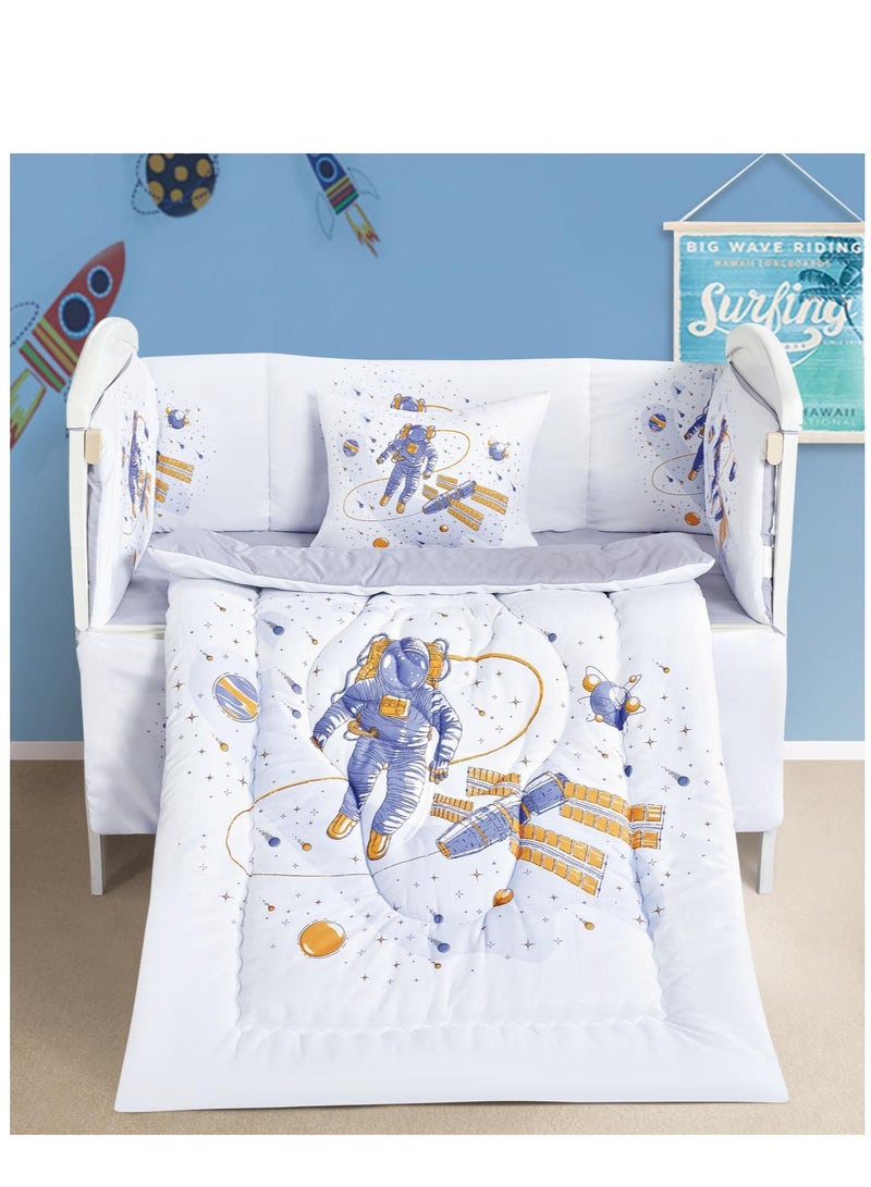 5-piece newborn bed sheet with barriers - multi-colored