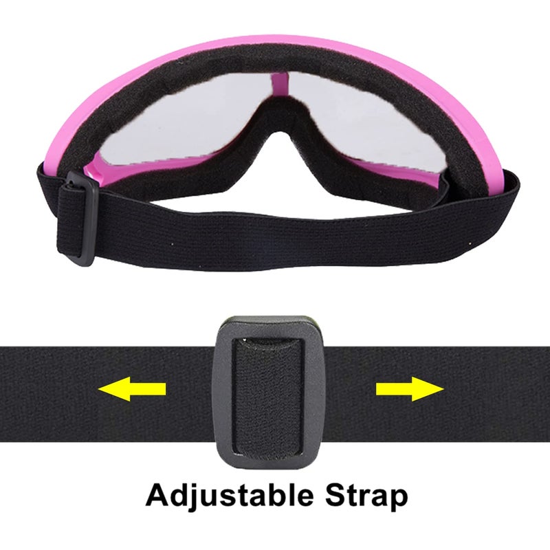 LJDJ Motorcycle Goggles,2 Pack Dirt Bike ATV Motocross Riding Hiking Protective with 2 Pack Neck Breathable Bandana Mask (Pink+Mask) - Image 5