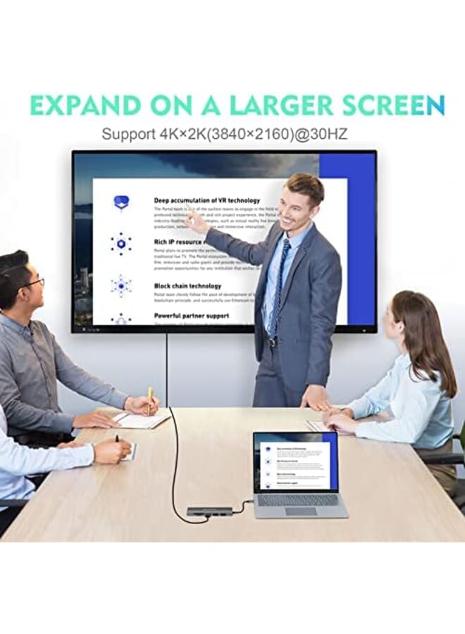 SKY-TOUCH Usb C Hub Multiport Adapter 6 In 1 Portable Space Aluminum Dongle With 4K Hdmi Output 3 Usb 3.0 Ports Sd Micro Sd Card Reader Compatible For Macbook Pro Xps More Type C - Image 4