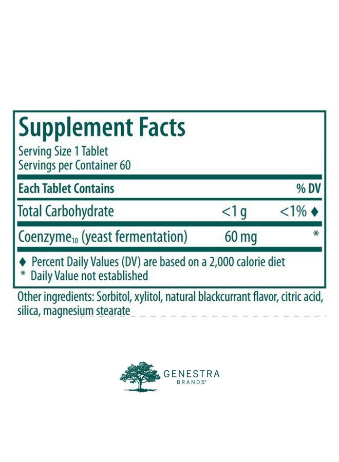 Genestra Brands CoQ10 Chewable | Coenzyme Q10 Supplement | 60 Chewable Tablets | Natural Blackcurrant Flavor - Image 2