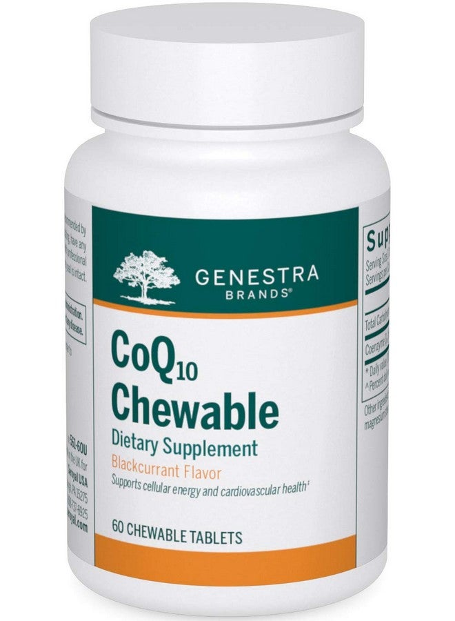 Genestra Brands CoQ10 Chewable | Coenzyme Q10 Supplement | 60 Chewable Tablets | Natural Blackcurrant Flavor - Image 1