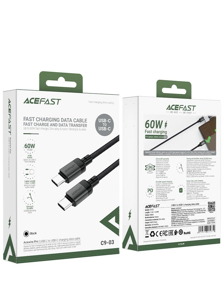 ACEFAST - ACEFAST C9-03 60W USB-C to USB-C charging data cable. - Image 1