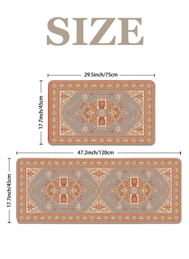 Generic 2 PCS Kitchen Floor Mats Rugs Set, Cushion Floor Carpet, Waterproof, Oil Resistant and Anti-Fatigue PU Standing Mat for Kitchen, Floor, Office, Sink, Laundry 45*75CM+45*120CM  - Image 5