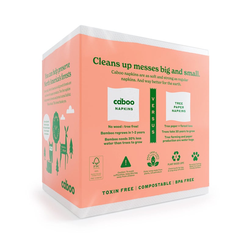 CABOO مناديل كابو خالية من الأشجار  4 عبوات من 250  1000 مناديل إجمالية  مناديل مطبخ مستدامة وقابلة للتخلص منها - Image 4