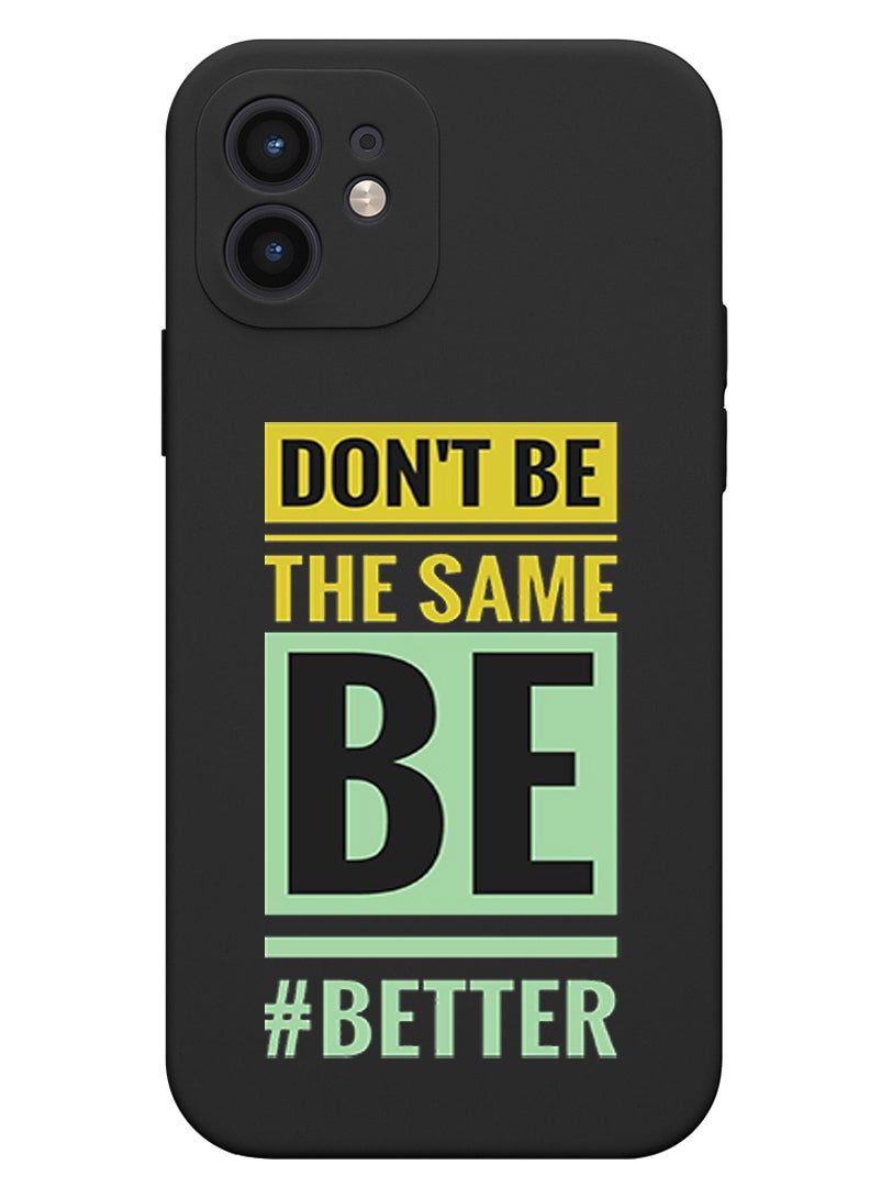 Theodor Protective Slim Fit Case Liquid Silicone Cover with Full Body Protection Anti-Scratch Shockproof Case For iPhone 12 Black  - Dont panic its organic copy - Image 1