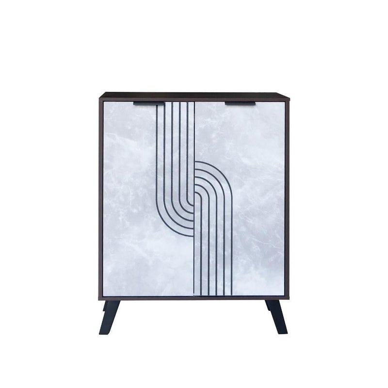 بيتي خزانة أحذية 4 أدوار خشب ماليزي – لون بني غامق ورصاصي - Image 4