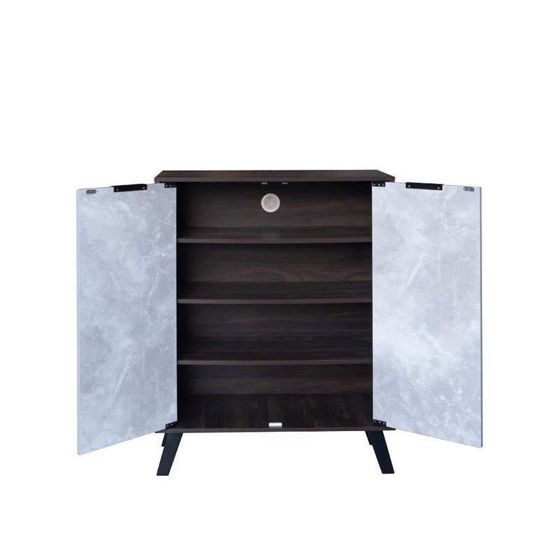 بيتي خزانة أحذية 4 أدوار خشب ماليزي – لون بني غامق ورصاصي - Image 3