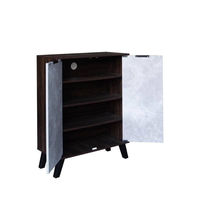 بيتي خزانة أحذية 4 أدوار خشب ماليزي – لون بني غامق ورصاصي - Image 5